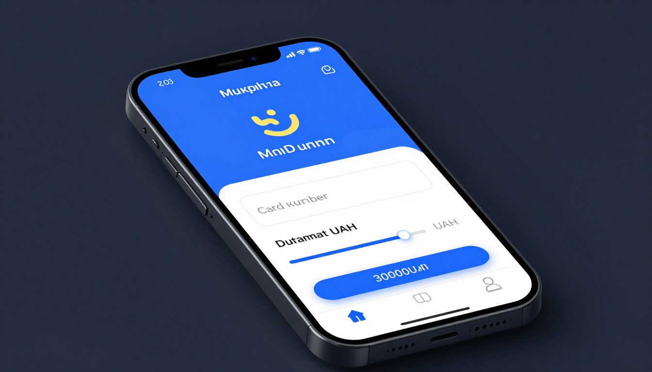 микрофинансовые организации Украина кредит онлайн на карту - современный интерфейс мобильного приложения МФО